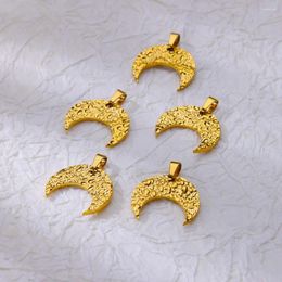 Charms 5pieces Gold Color Pendants For Women Trendy Stainless Steel Leaf Moon Necklace Accessories Jewelry Gift Wholesale