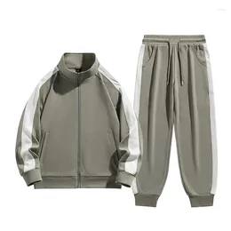 Men's Tracksuits Jogging Sports Suit 2 Piece Spring Autumn Patchwork Color Tracksuit Casual Jacket Pants Outfits Clothes For Men