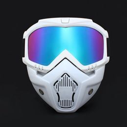 Outdoor Eyewear White Cycling Riding Motocross Sunglasses Ski Snowboard Mask Goggles Helmet Tactical Windproof Motorcycle Glasses Masks 231024