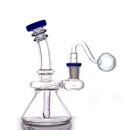 5.5inch Hookah Glass Beaker Bong Oil Burner Pipe 14mm Female Dab Rig Percolators Ashcatcher Bongs Large Bubble Smoking Water Pipe with Male Glass Oil Burner Pipes