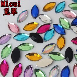 Micui 300pcs 6 12mm Horse eye Crystals Flatback Rhinestones Acrylic Crystal Strass Non fix Clear Crystal Stones ZZ6643336