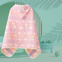 Handtücher Bademäntel Jungen Mädchen Wasserabsorbierendes Badetuch 100 % Baumwolle Kinderumhang Badetuch Vier Jahreszeiten Weiches Baby-Badetuch mit Hut 231024