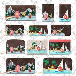 M82614 M82625 M82655 23Years Christmas Wallet Credit Card Holder Coin Purse Key Pouch Passport Cover Women Fashion Luxury Designer Top Quality M82615 M82620 M82621