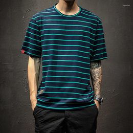 Men's T Shirts 2023 Fashion Brand Mens Short Sleeve Shirt Summer Striped Men O Neck Casual Hip Hop Streetwear Tops