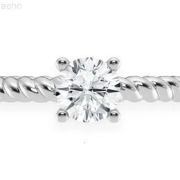 Hip Hop Jewellery 925 Sterling Silver Infinity Rope Ring Vvs Moissanite Round Brialliant Cut Diamond Engagement Rings