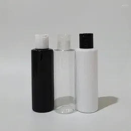 Storage Bottles 40pcs 150ml Empty Travel Brown Liquid Soap Lotion Cosmetic Bottle Containers Disc Top Cap White Clear 5OZ