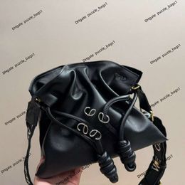 Designer Shoulder bag French New Lucky handbagLOWWE Top Real leather calfskin drawstring tote Luxury Embroidered suspenders Crossbody Dumpling bag