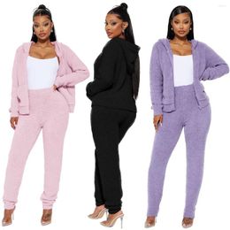 Women's Two Piece Pants 2023 Winter Women Tracksuit 2 Set Jacket Coat Long Keep Warm Streetwear Biker Suit Clothes For Outfit