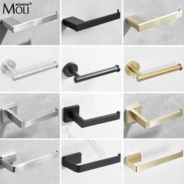 Toilet Paper Holders MOLI Matte Black/Brushed/Brushed Gold Bathroom Accessories Tissue Paper Holder 304 Stainless Steel Material 231025