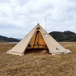 Tents and Shelters Upgraded 5M Oversized Pyramid Tent With Snow Skirt With Chimney Jacket Outdoor Camping Tent Hiking Awnings Shelter Teepee Tipi 231024