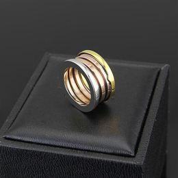 Whole-Agood high quality titanium steel three colors rings for couples lovers women men wedding jewelry214x