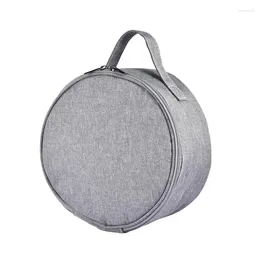 Storage Bags Multifunctional Portable Bag Waterproof Folding Fan Hand With Handle Shockprof Round Cosmetic For Travel Camping