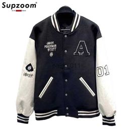 Jackets 2023 New Arrival Top Fashion Character Loose Cotton Embroidery Bomber Coat Autumn Baseball Suit Casual Printed Female YQ231025
