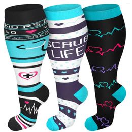 Men's Socks 2XL-7XL Fattened Compression Men Varicose Veins And Diabetes Women's Pregnant Nurses Running Bicycle Fitness