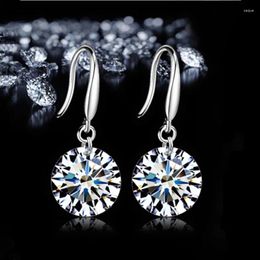 Stud Earrings 2023 Women Silver Plated Earring Luxury Bling 8mm CZ Bare Rhinestone Female Ear Jewellery Wholesale