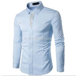 Popular Embroidered Shirts for Men 2023 New Arrival Men's Shirt Performance Long Sleeved, Big Size S-XXL