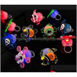 Party Favour Halloween Led Fidget Spinner Rings Light Up Toys Holiday Favours Treat Bags Gifts Drop Delivery Home Garden Festive Suppl Dh5Ks