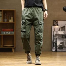 Men's Tracksuits Elmsk 2023 Hong Kong Style Army Green Workwear Pants Fashion Brand Large Loose Multi Pocket Handsome Leggings Casual S