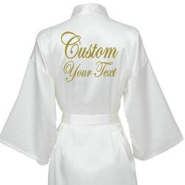 Women's Sleepwear Personalised Robe Silk Bathrobe Women Short Satin Peignoir Womens Robes Dressing Gown249u