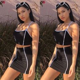 Work Dresses S M L Casual Women Clothes Sets 2pcs Summer Vest Tank Top High Waist Mini Pencil Skirt Party Bodycon Outfits Slim Streetwear OL