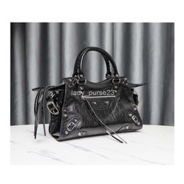 Rivet Balencaiiga Bags Classic Diagonal Bags 23 New Handbag Neo Cagole Locomotive Leather Women's High Quality Three Shoulder in One Straddle AL44