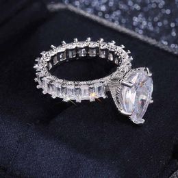 T GG Rings 10CT Big Simulated Diamond Ring Vintage Fashion Gold Rings Jewellery Unique Cocktail Pear Cut White Topaz Gemstones Mens Wedding Eng