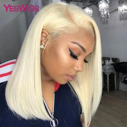 Lace Wigs 13x4 Short Bob Wig 613 Red Burgundy Coloured Brazilian Bone Straight Lace Front Human Hair Wigs For Women Lace Frontal Wigs 231024