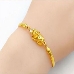 LY01 pixiu ruby pixiu bracelet female models simulation long time no Colour gold plated 18K or 24k gold fashion Jewellery gift294z