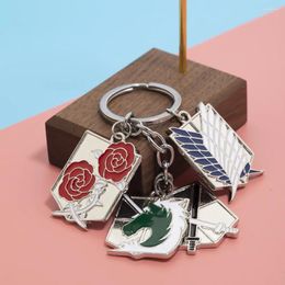 Keychains Japanese Anime Attack On Titan Pendant Keyring Key Chain Ring Holder Creativity Jewellery Accessories