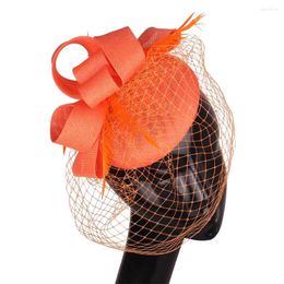 Berets Coral Bridal Wedding Hair Accessories Imitation Fascinators Hats Cocktail Hat Event Occasion Millinery Ascot Headband
