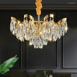 Pendant Lamps Modern LED Sunflower Crystal Ceiling Chandeliers Bionic Luxury Pandent Light Atmosphere High-end Living Dining Room Hanging