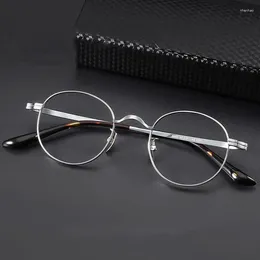 Sunglasses Frames ELECCION Ultralight B Titanium Glasses Eyeglass Frame Men Retro Round Prescription Eyeglasses Women Myopia Optical Eyewear