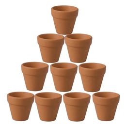 Planters Pots 10Pcs 4.5x4cm Small Mini Terracotta Pot Clay Ceramic Pottery Planter Flower Pots Succulent Nursery Pots Great For Plants Crafts 231025