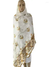 Ethnic Clothing 2023 Sales Volume High Quality African Muslim Women Scarf Chiffon 200 100 Embroidered Headscarf Dubai Shawl For Pray Hijab