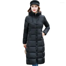 Women's Trench Coats Nice Slim Hooded Women Winter Jacket Cotton Padded Warm Thicken Womens Coat Long Parka Stand Collar Jackets