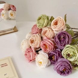 Decorative Flowers Imitation French Rose Home Soft Fake Flower El Dry Peony Pendulum Wholesale