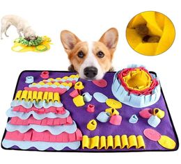 Dog Snuffle Pet Cat Slow Feeding Puzzle Leak Food Training Nosework Blanket Activity Mat for Foraging Skill 2012235981983