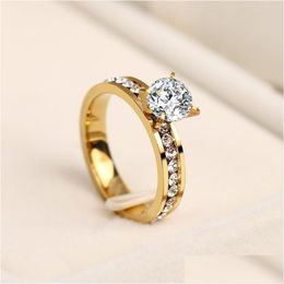 Band Rings Stainless Steel Ring Crystal Rings For Women Circle Cz Fashion Engagement Jewellery Gifts Wholesale Drop Delivery Dhgarden Otdj4