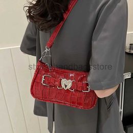 Shoulder Bags Handbags Patent leather shoulder bag for women's summer new fully stone pattern heart lock handbag 2023stylishhandbagsstore