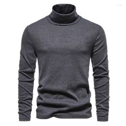 Men's Sweaters Men High Neck Knitted Pullover Bottoming Shirt Arrivals Male Fashion Casual Slim Solid Colour Stretch Windbreaks Sweater