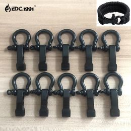 Mountaineering Crampons 10PCSlot High quality O Shape Adjustable Stainless Steel Anchor Shackle Outdoor Camping Survival Rope Paracord Bracelet Buckles 231024