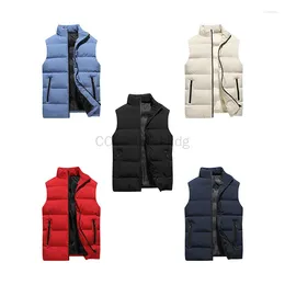 Men's Vests Men Vest Jacket Warm Sleeveless Jackets Winter Waterproof Zipper Coat Autumn Stand-up Collar Casual Waistcoat Clothing