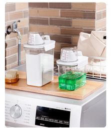 Liquid Soap Dispenser Portable Dispensers Washing Powder Storage Box Home Plastic Bucket Size Lid Special Container Sealed Spoon