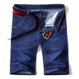 Men's Shorts 42 44 46 Plus Size 2023 Summer Men Slim Denim Business Casual Stretch Black Blue Solid Color Short Jeans Male Brand
