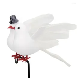 Garden Decorations Fake Feathered Birds 2pcs Statue For Simulation Bird Model Ornament Artificial Craft Foam White