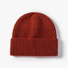 Ball Caps 2023 Casual Knitting Beanie Cap Warm Winter Ski Hat Blends Soft Knitted Men Hats