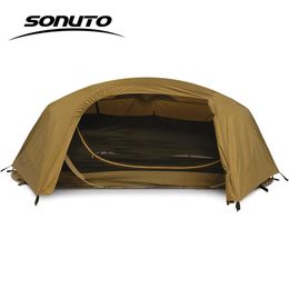 Tents and Shelters Outdoor Single Aluminium Alloy Light Tent Nylon Tactical Cabin Camp Bed Mosquito Net Anti-Mosquito Waterproof Field 231024