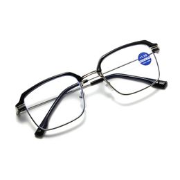 Retro Sunglasses Frame Anti Blue Light Reading Glasses Men Women Eyeglasses Metal Frames Presbyopic Glasses Diopter +1 1.5 2 2.5 3 4