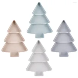Decorative Figurines 4 Pcs Dining Table Decor Christmas Tree Fruit Bowl Party Dessert Tray Useful Plate Snacks Food