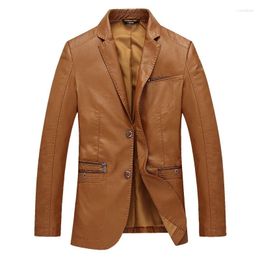 Men's Suits High Quality Fashion Handsome Trend Business Casual All-in-one Leather Plus-size Spring And Autumn Suit Blazers